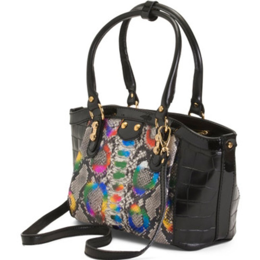 Leather Iridescent Croc Tote Italy MARINO ORLANDI